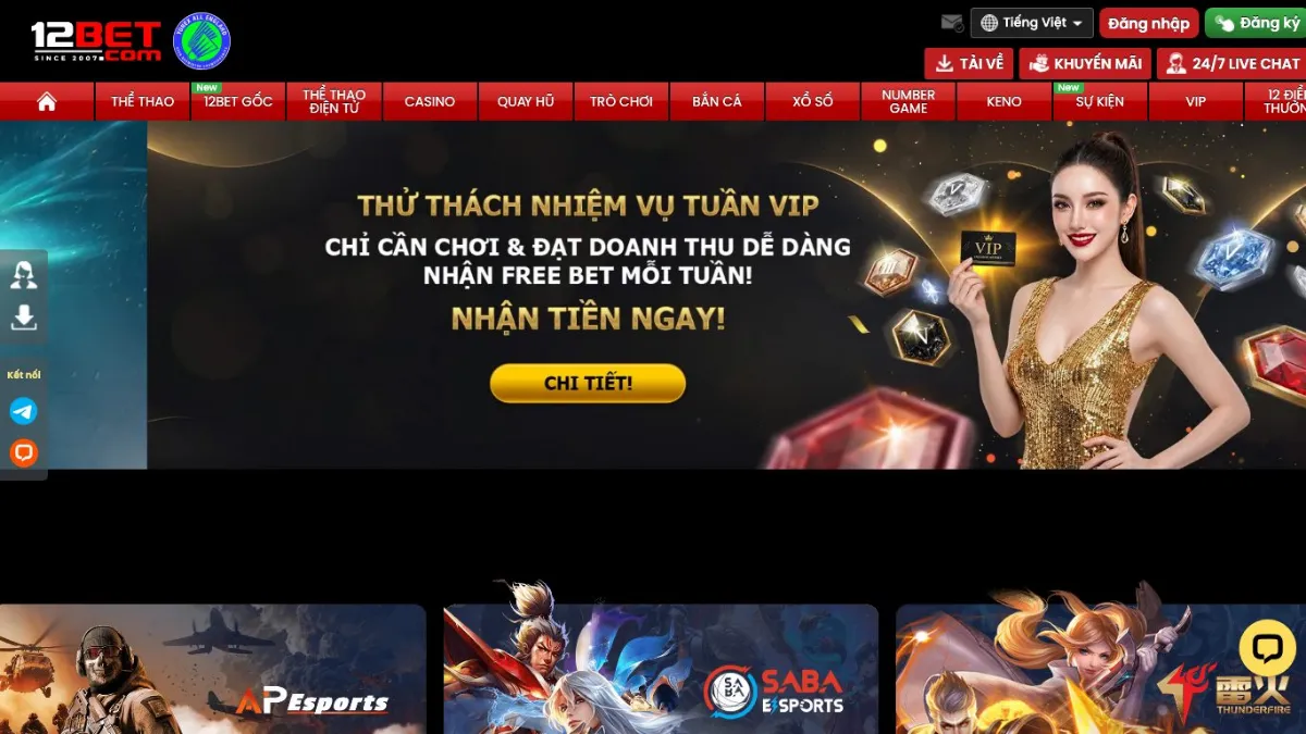12Bet VIP - chương trình thành viên VIP đẳng cấp với nhiều cấp bậc