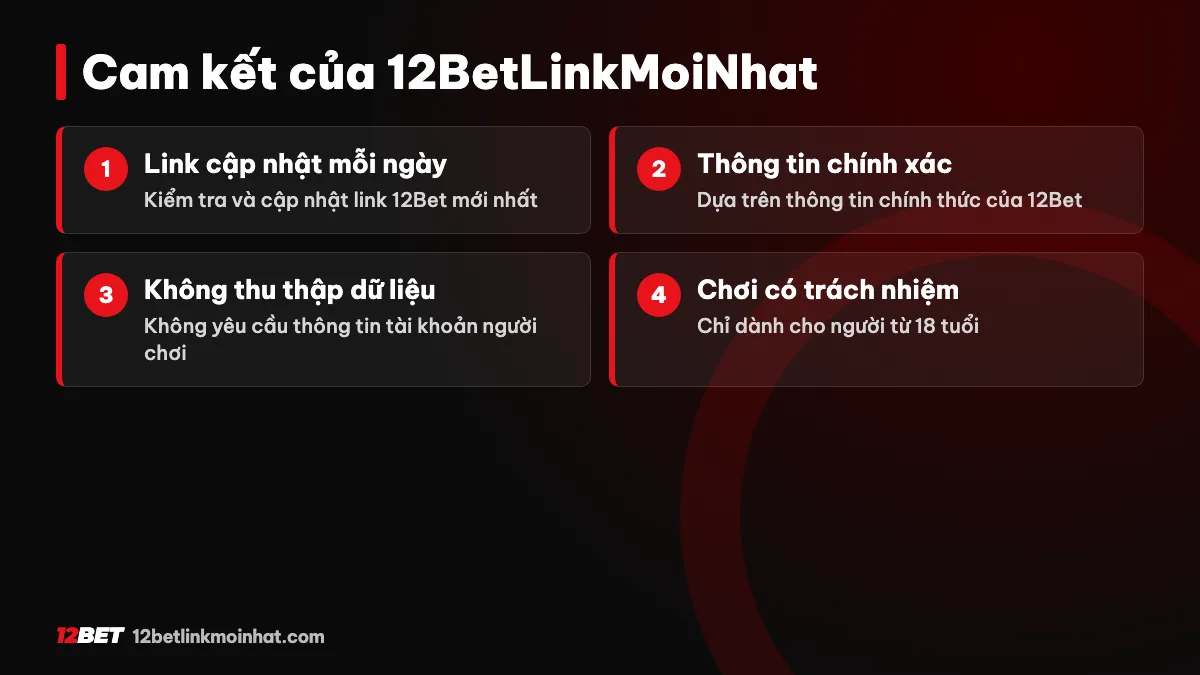 Cam kết 12BetLinkMoiNhat - link cập nhật hàng ngày, thông tin chính xác, bảo mật