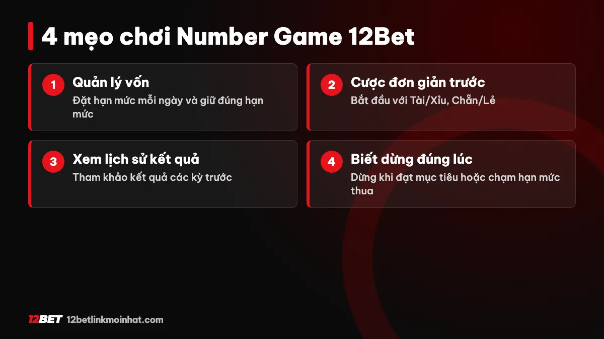 Mẹo chơi Number Game 12Bet hiệu quả - quản lý vốn và chiến thuật